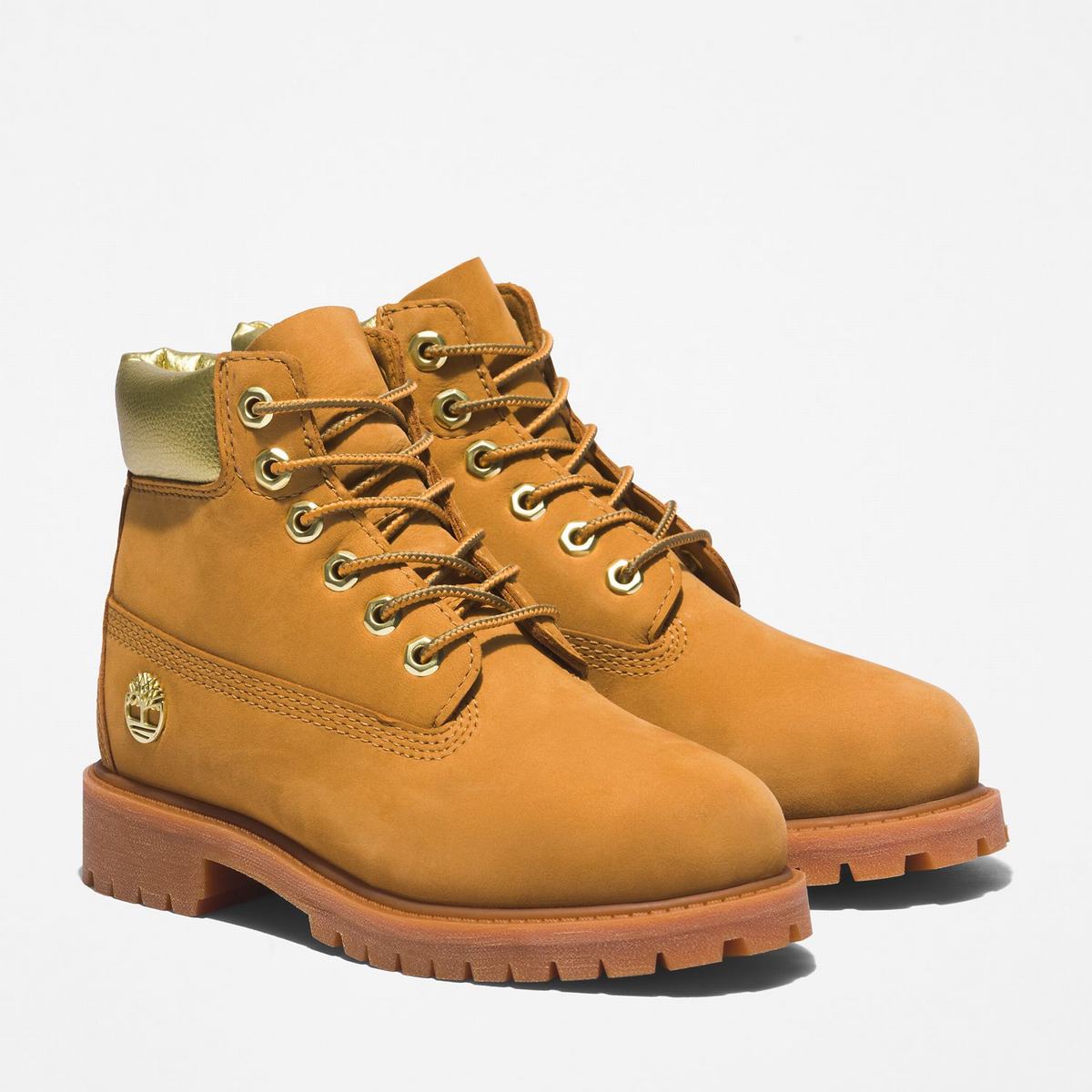 Timberland 6-Inch Boots~Vandtætte Vandtætte Støvler Børn Brune Guld | BDPJ83904