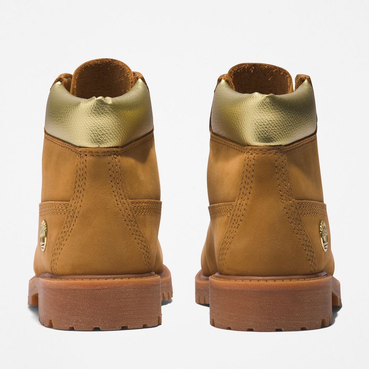 Timberland 6-Inch Boots~Vandtætte Vandtætte Støvler Børn Brune Guld | BDPJ83904