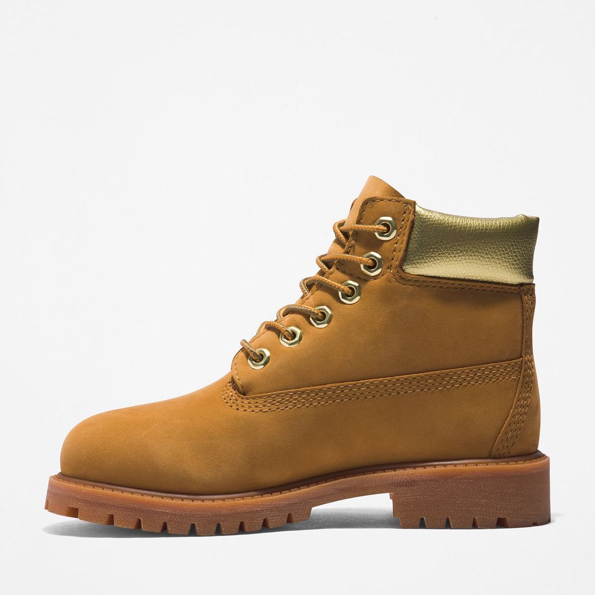 Timberland 6-Inch Boots~Vandtætte Vandtætte Støvler Børn Brune Guld | BDPJ83904