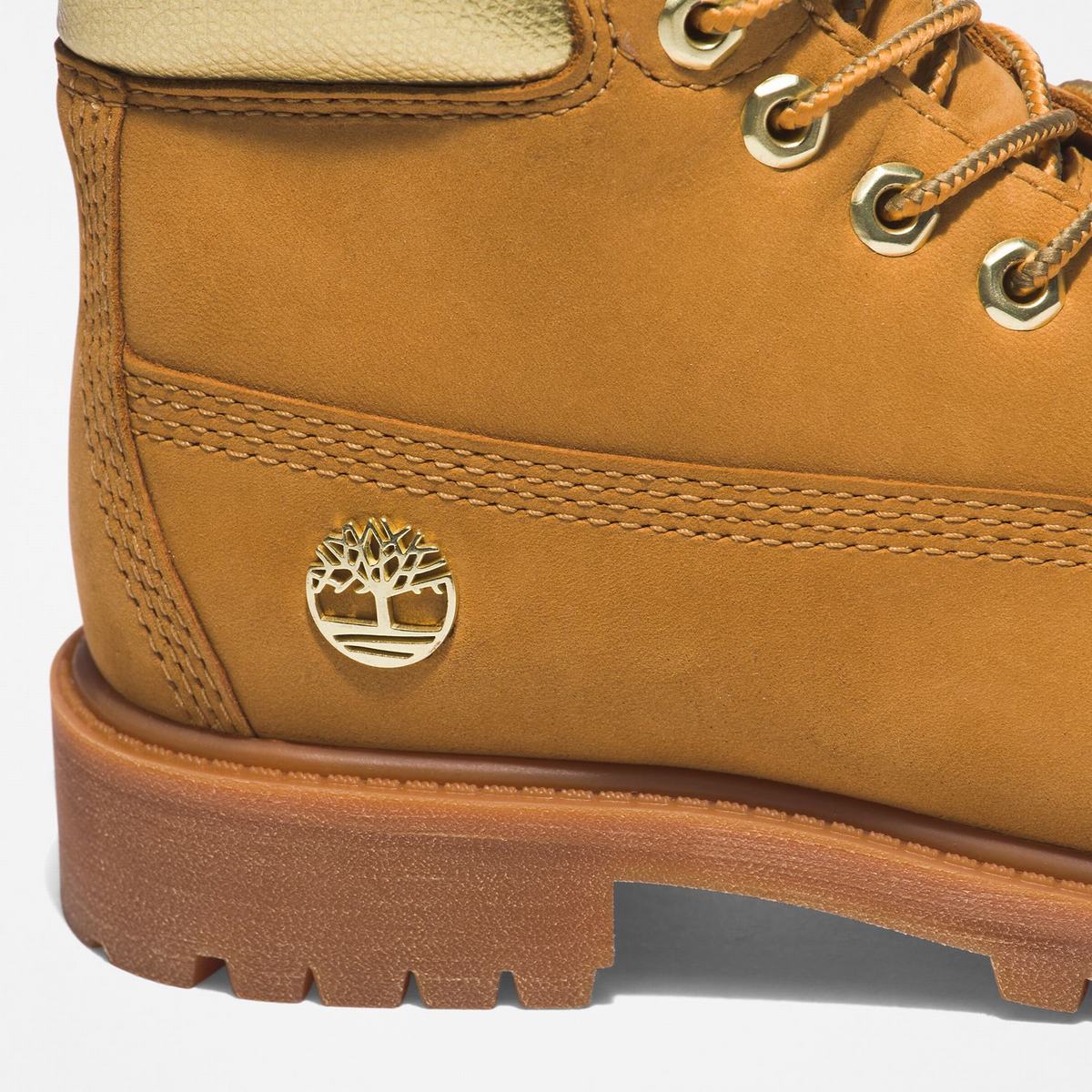 Timberland 6-Inch Boots~Vandtætte Vandtætte Støvler Børn Brune Guld | BDPJ83904