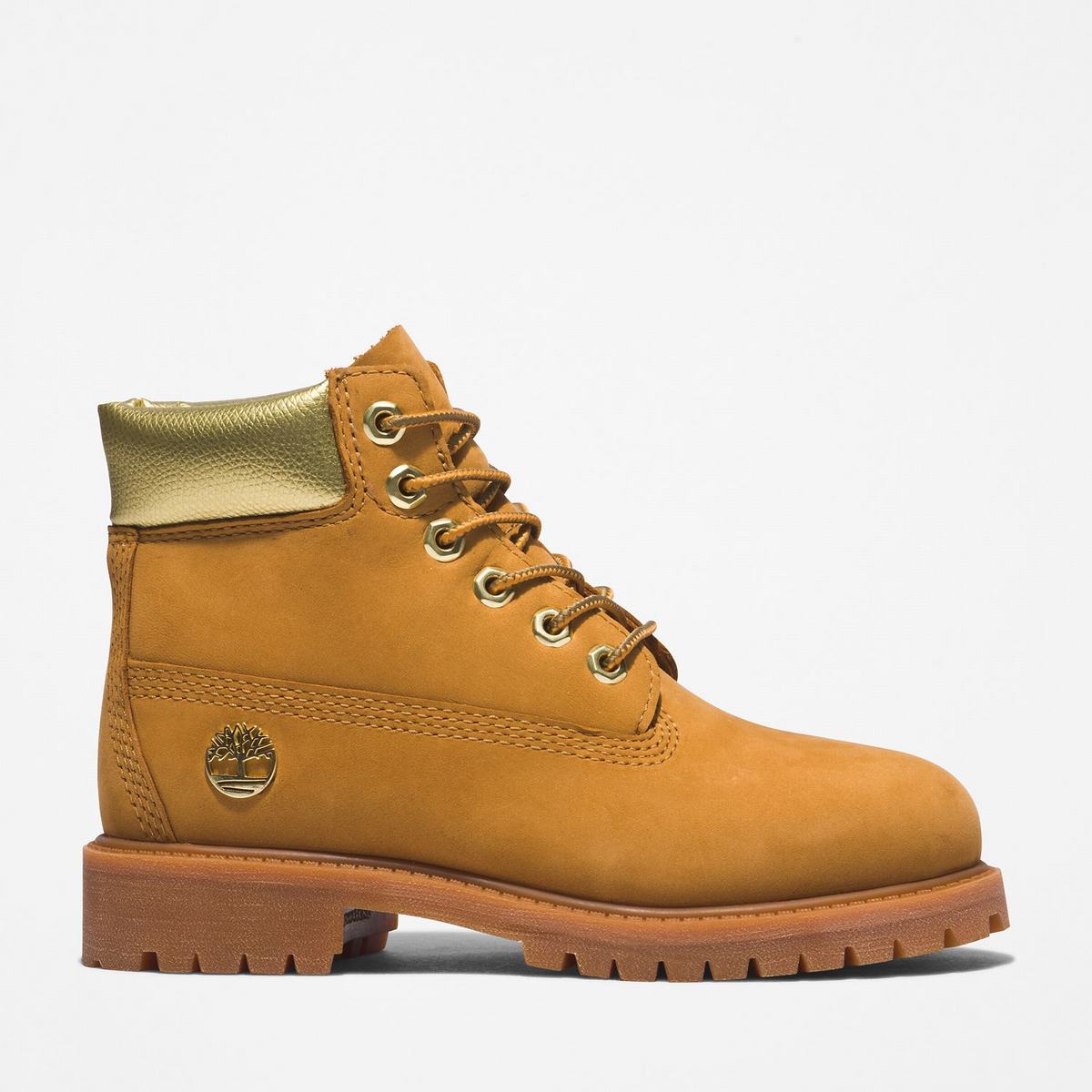 Timberland 6-Inch Boots~Vandtætte Vandtætte Støvler Børn Brune Guld | BDPJ83904