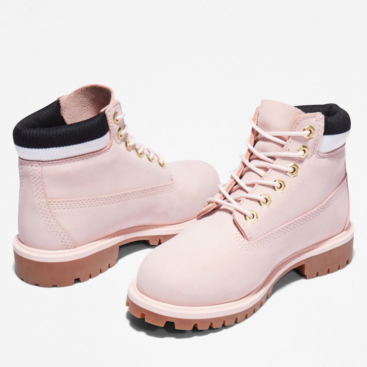 Timberland 6-Inch Boots~Vandtætte Vandtætte Støvler Børn Lyselyserød Sort | BSUW42305