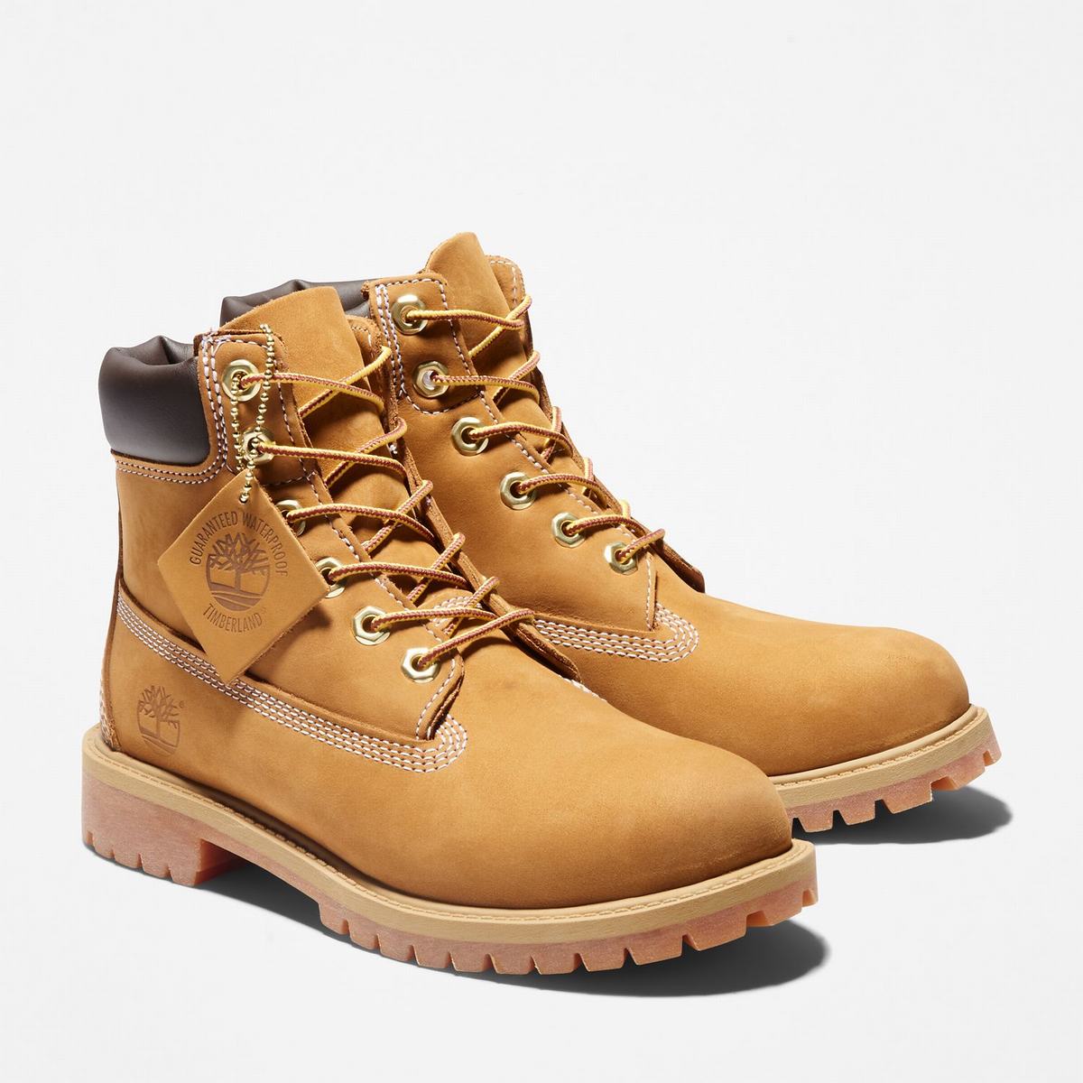 Timberland 6-Inch Boots~Vandtætte Vandtætte Støvler Børn Brune Gul | DPBA67394