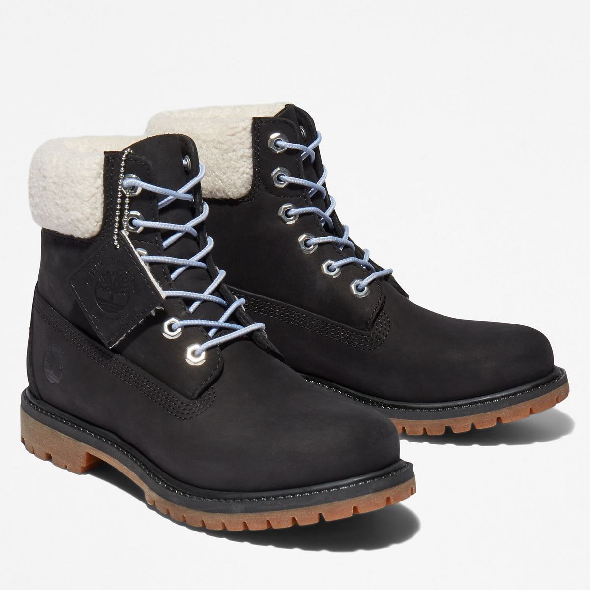 Timberland 6-Inch Boots~Vandtætte Vandtætte Støvler Dame Sort Grå | GNOF84576