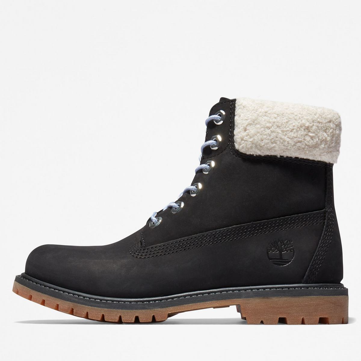 Timberland 6-Inch Boots~Vandtætte Vandtætte Støvler Dame Sort Grå | GNOF84576