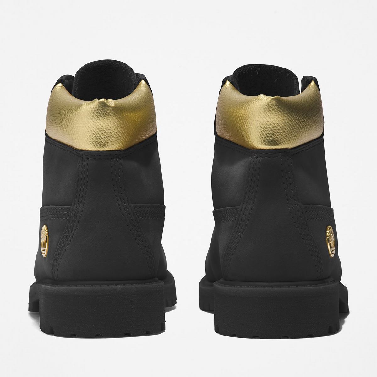 Timberland 6-Inch Boots~Vandtætte Vandtætte Støvler Børn Sort Guld | HELN86394