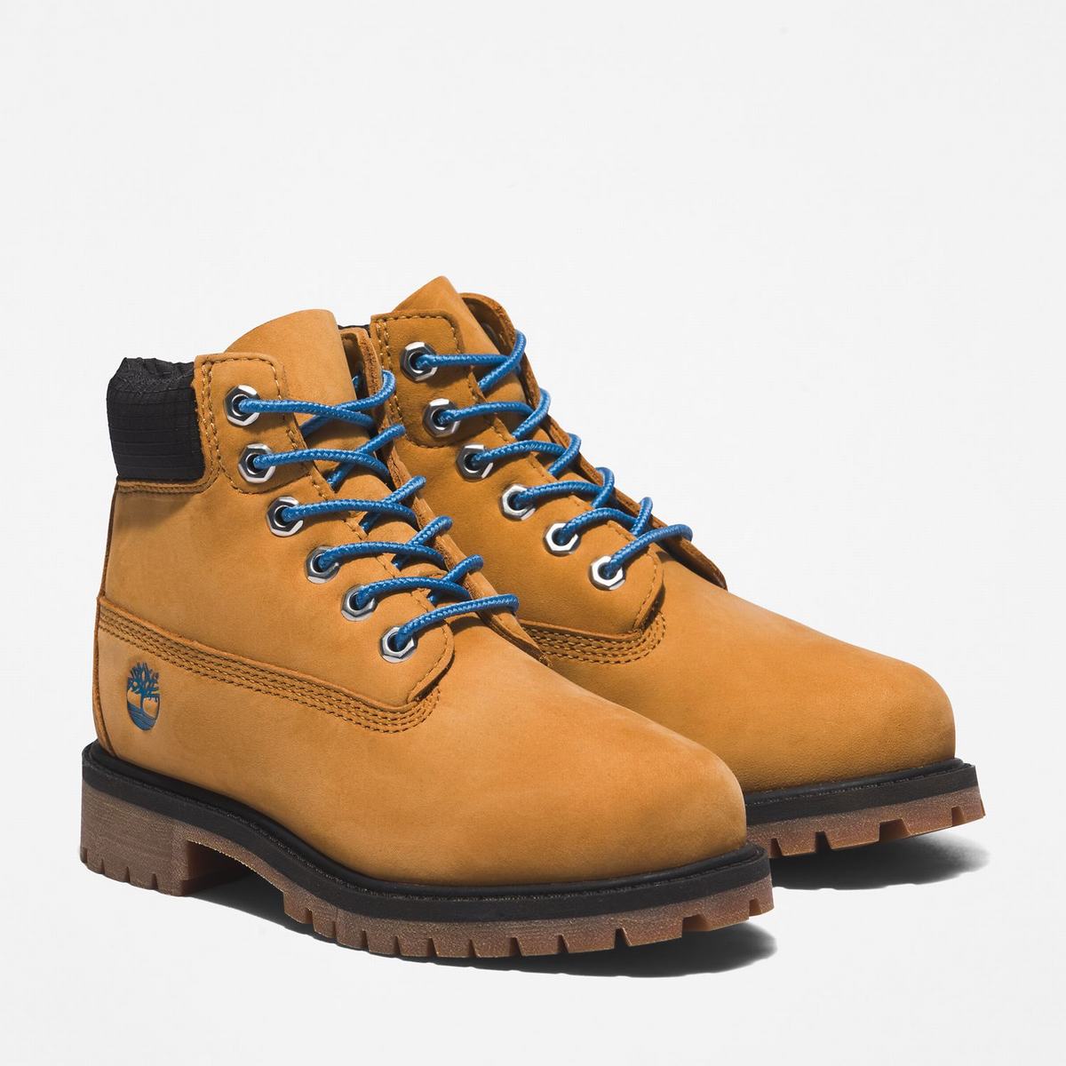 Timberland 6-Inch Boots~Vandtætte Vandtætte Støvler Børn Brune Blå | HXGY13849