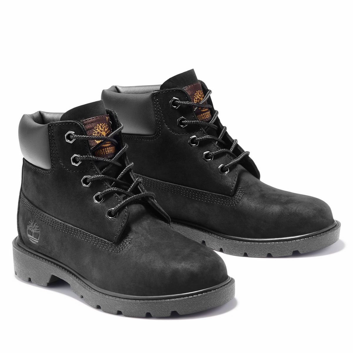 Timberland 6-Inch Boots~Vandtætte Vandtætte Støvler Børn Sort | IYLP20934