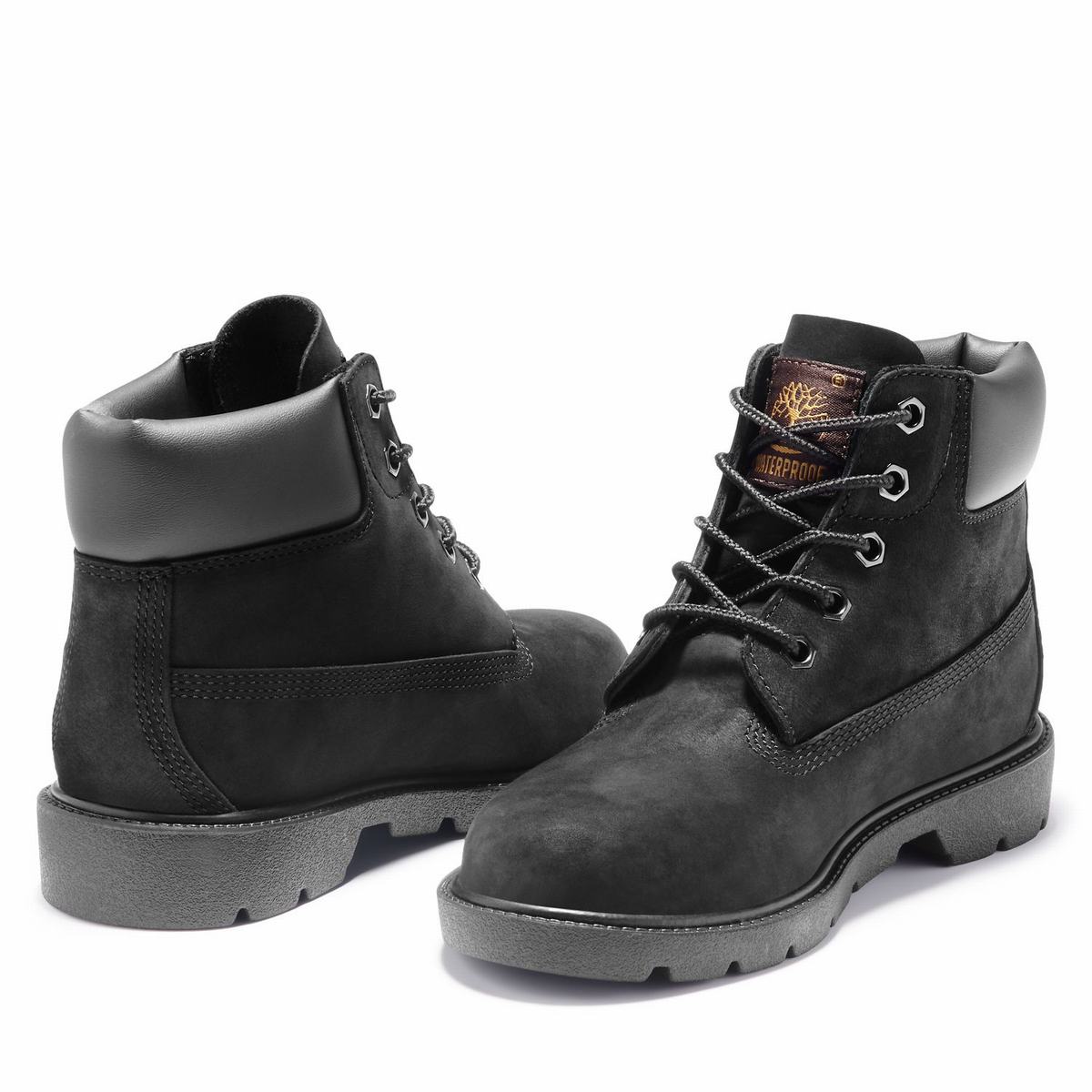 Timberland 6-Inch Boots~Vandtætte Vandtætte Støvler Børn Sort | IYLP20934