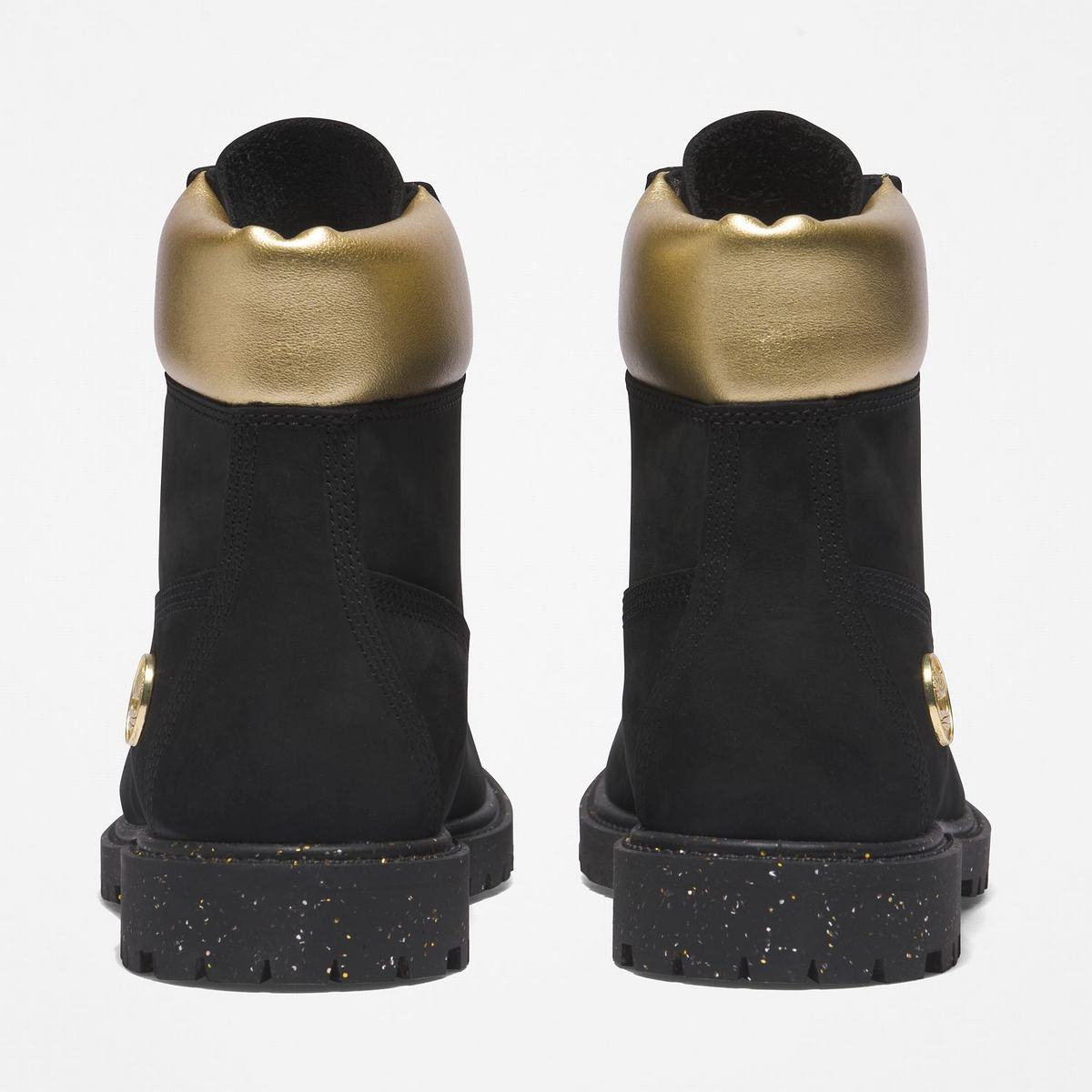 Timberland 6-Inch Boots~Vandtætte Vandtætte Støvler Dame Sort Guld | JXBI30765