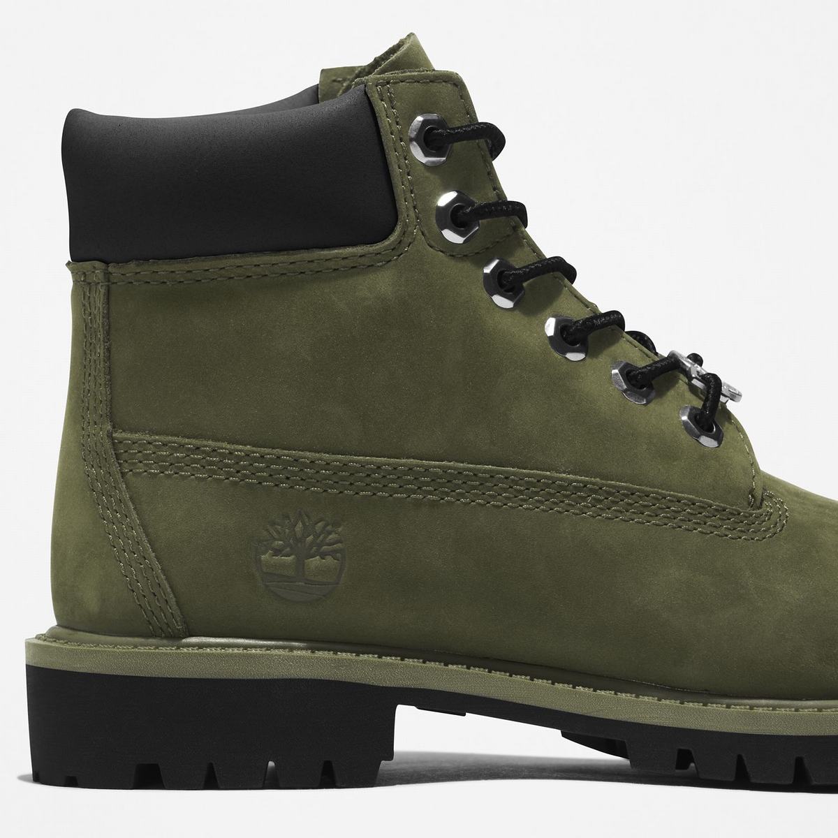 Timberland 6-Inch Boots~Vandtætte Vandtætte Støvler Børn Mørkegrøn | LDOU40839