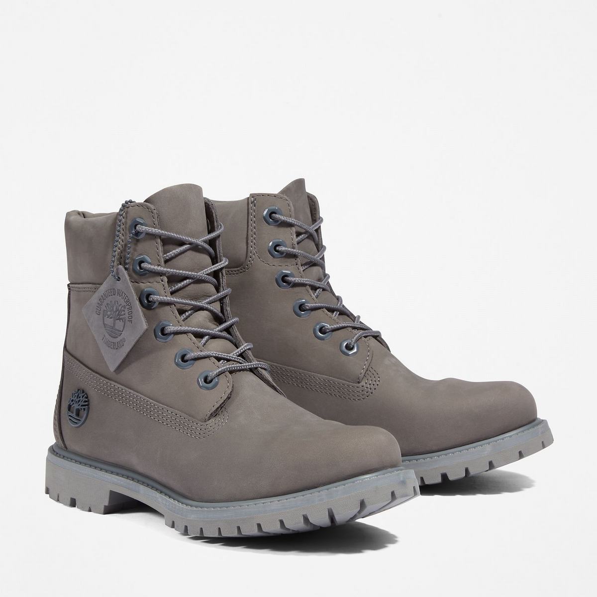 Timberland 6-Inch Boots~Vandtætte Vandtætte Støvler Dame Grå | WFQS57084