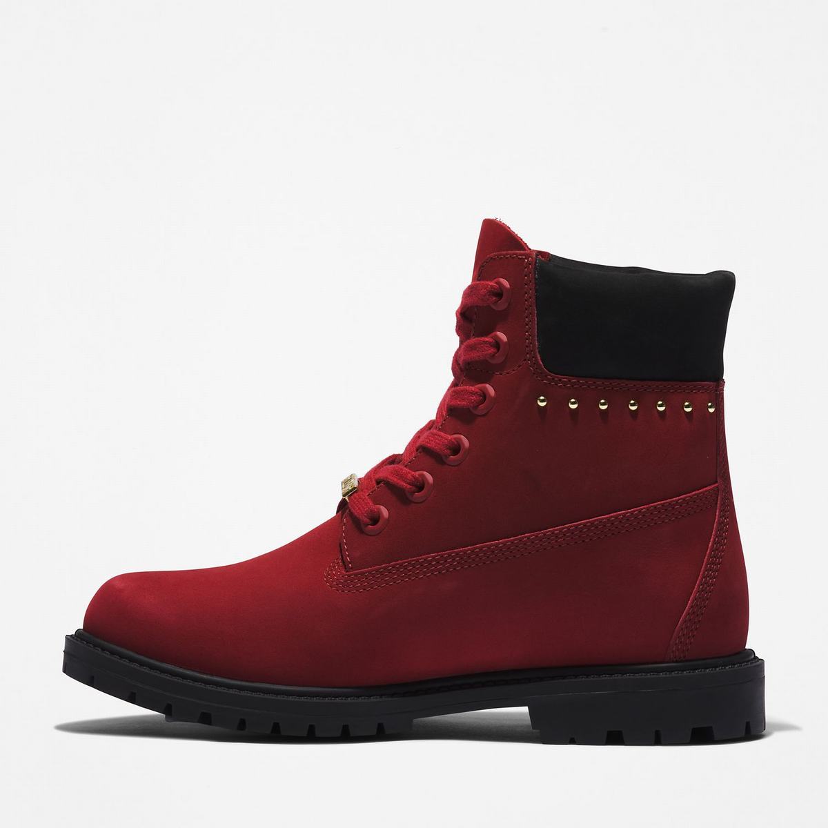 Timberland 6-Inch Boots~Vandtætte Vandtætte Støvler Dame Mørkerød | WYEV76954