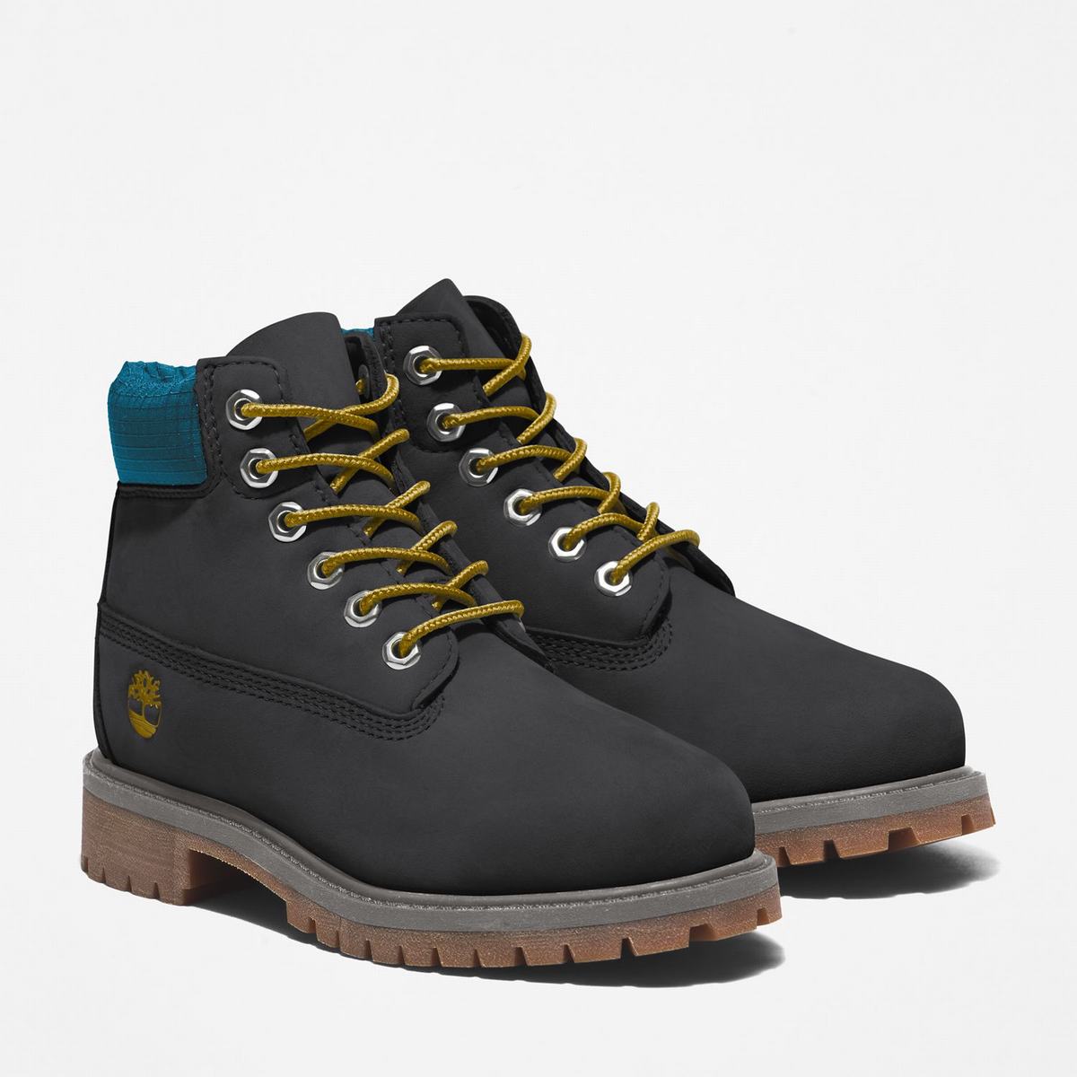 Timberland 6-Inch Boots~Vandtætte Vandtætte Støvler Børn Sort Blå | XVAL84975