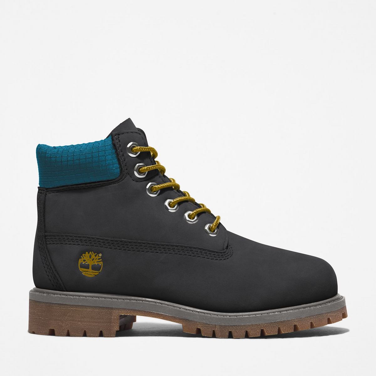 Timberland 6-Inch Boots~Vandtætte Vandtætte Støvler Børn Sort Blå | XVAL84975