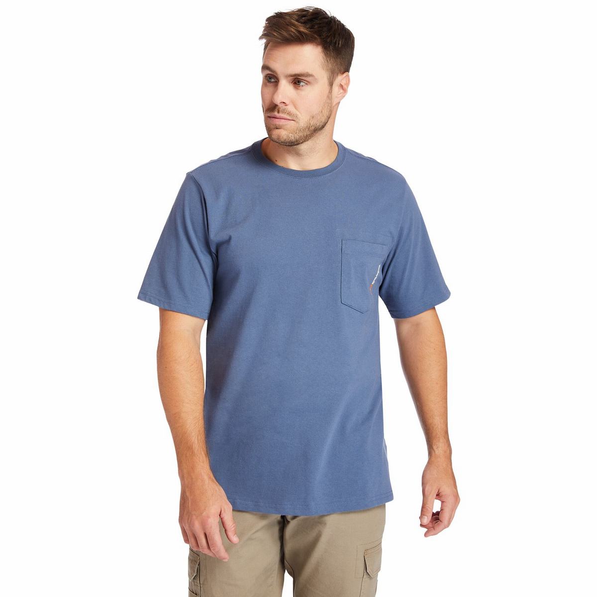 Timberland Høje T Shirts Herre Indigo | GRVT75103