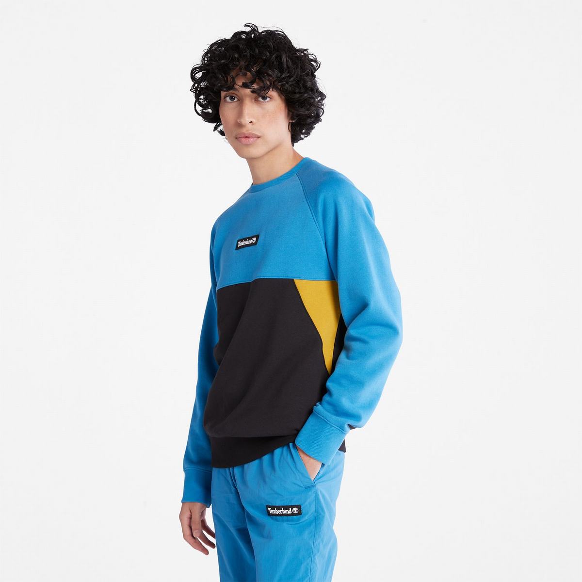 Timberland Sweatshirts Herre Lyseblå Sort | EOMV26381