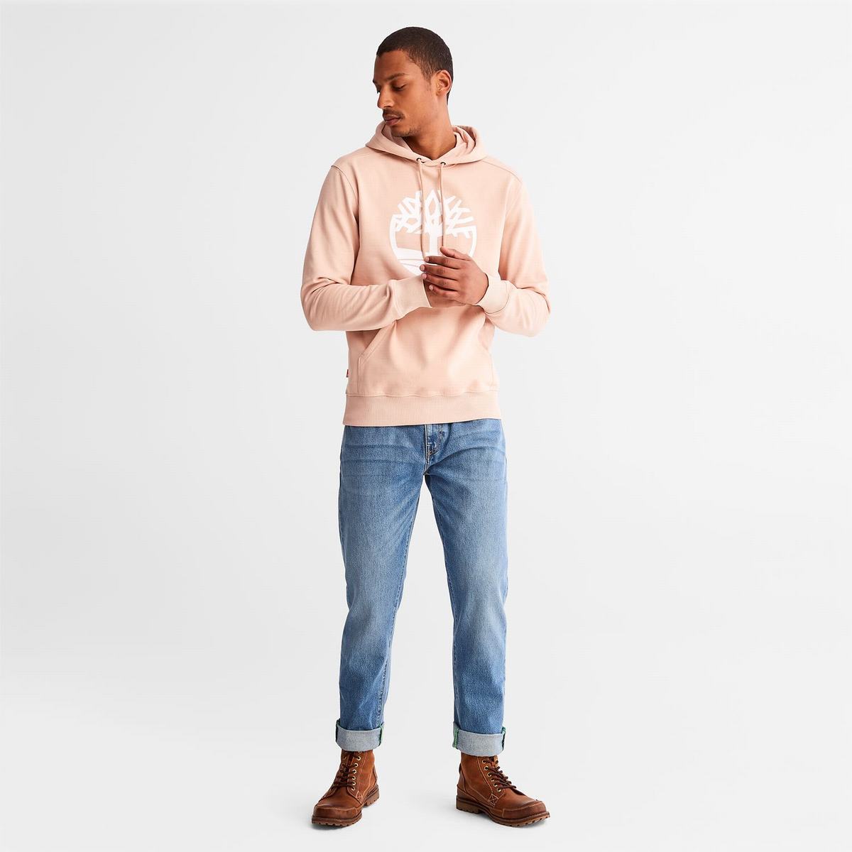 Timberland Sweatshirts Herre Lyserød | YELK71354