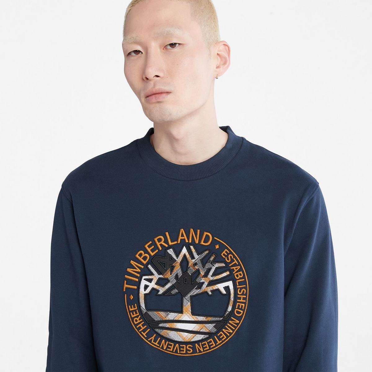 Timberland Sweatshirts Herre Mørkeblå | WVGP83469