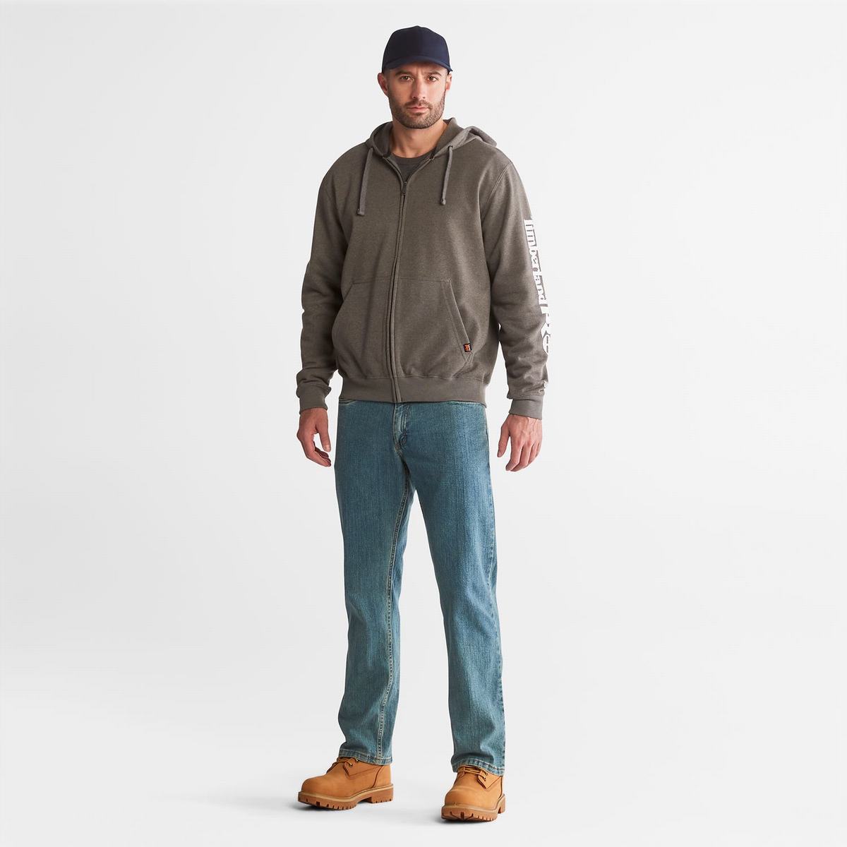 Timberland Sweatshirts Herre Mørkegrå Hvide | UADL10589