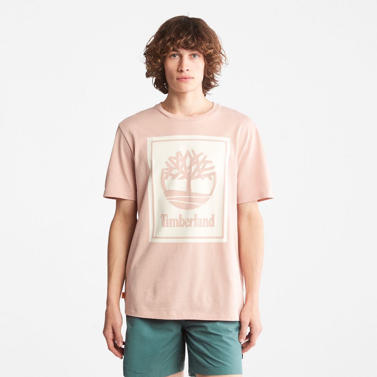 Timberland T Shirts Dame Lyserød Hvide | PCWK60397