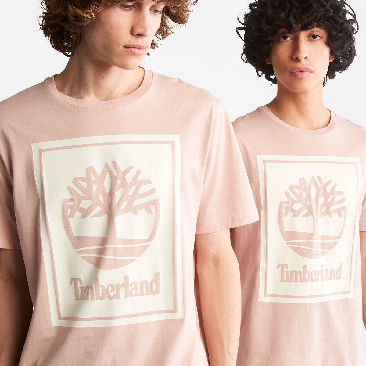 Timberland T Shirts Dame Lyserød Hvide | PCWK60397