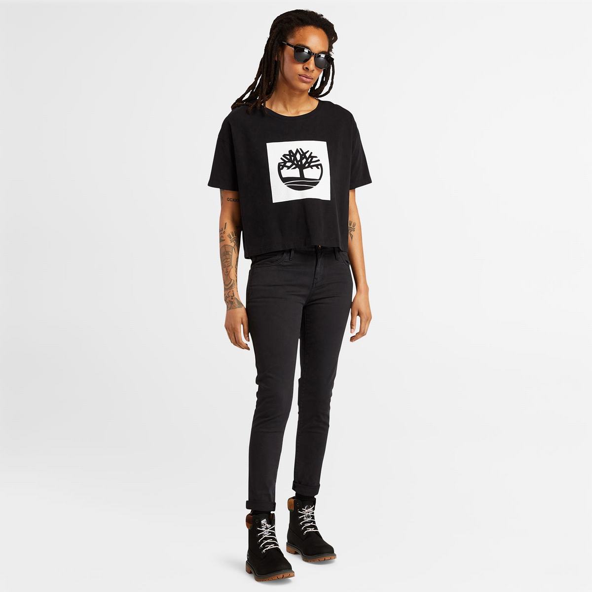 Timberland T Shirts Dame Sort | XKIC38170