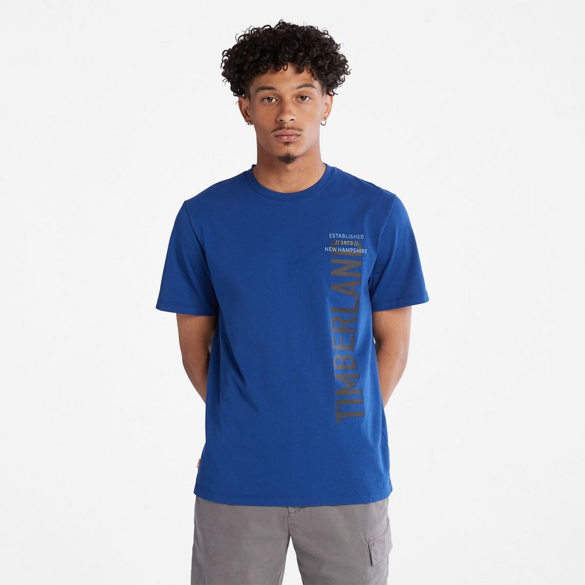 Timberland T Shirts Herre Blå | MNYK16029