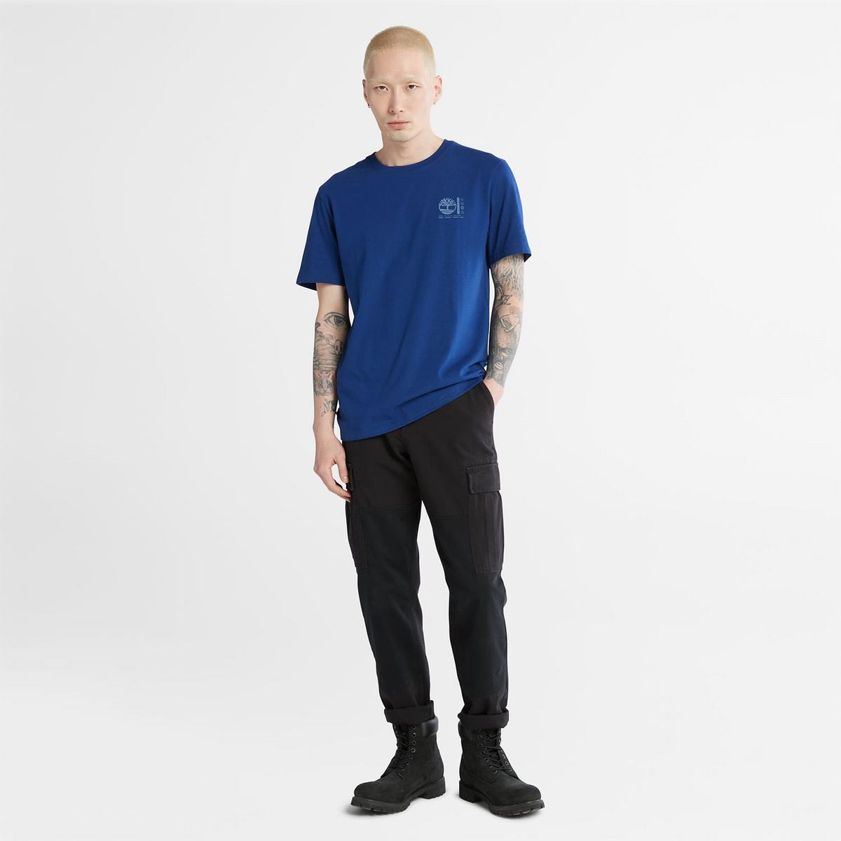 Timberland T Shirts Herre Blå | MULQ47863