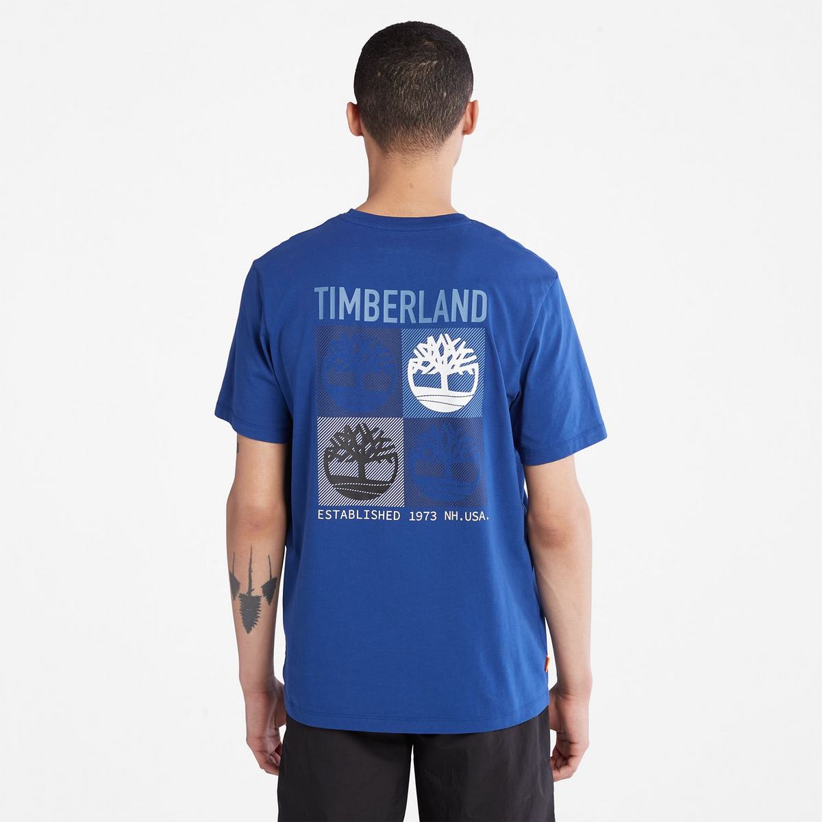 Timberland T Shirts Herre Blå | ODTN90482