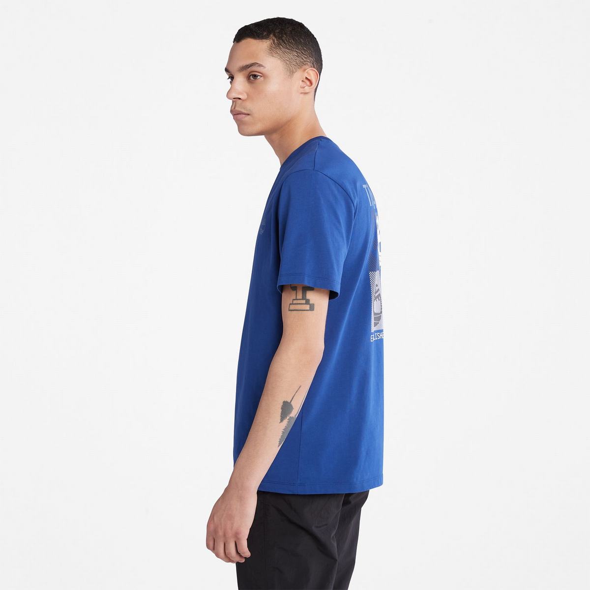 Timberland T Shirts Herre Blå | ODTN90482