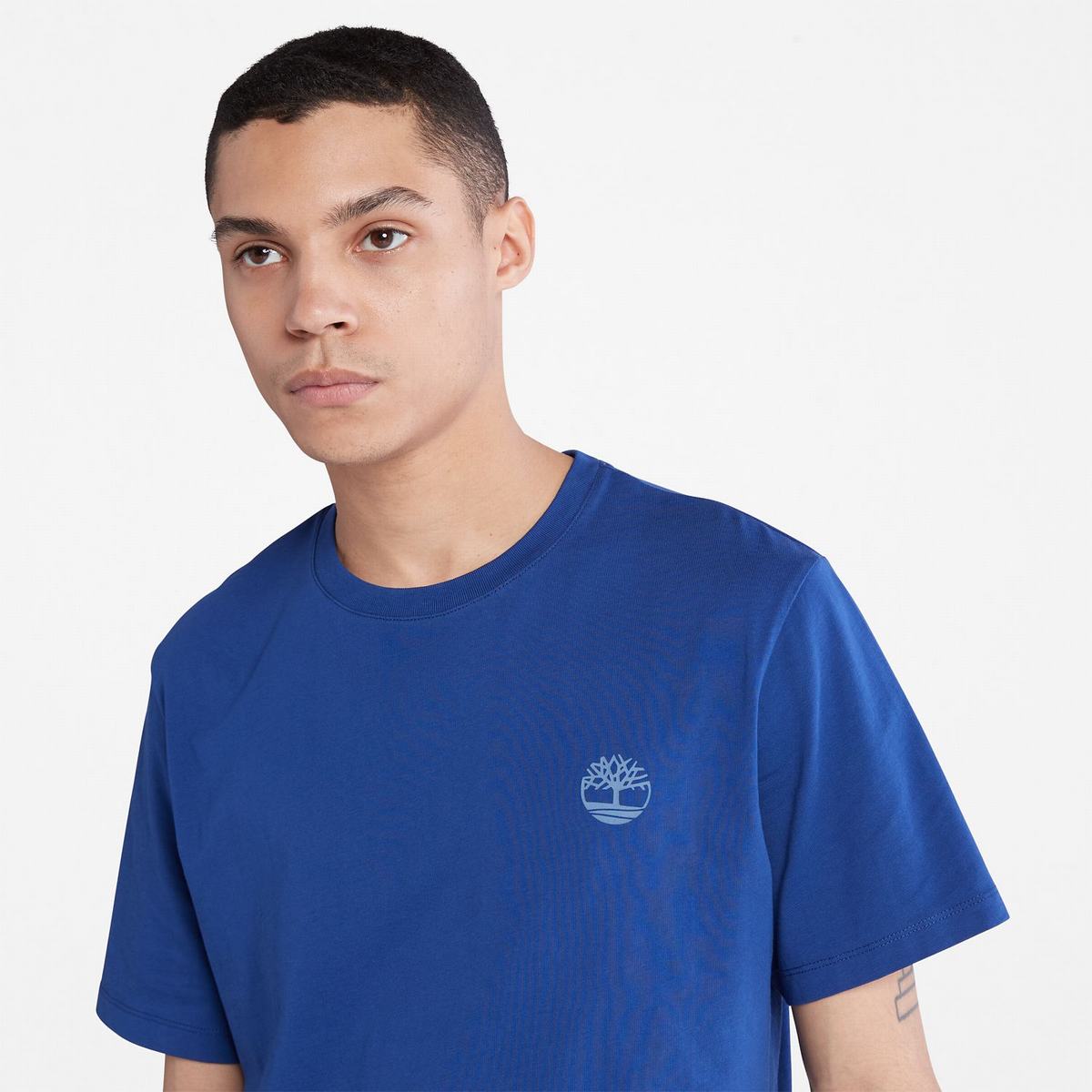 Timberland T Shirts Herre Blå | ODTN90482