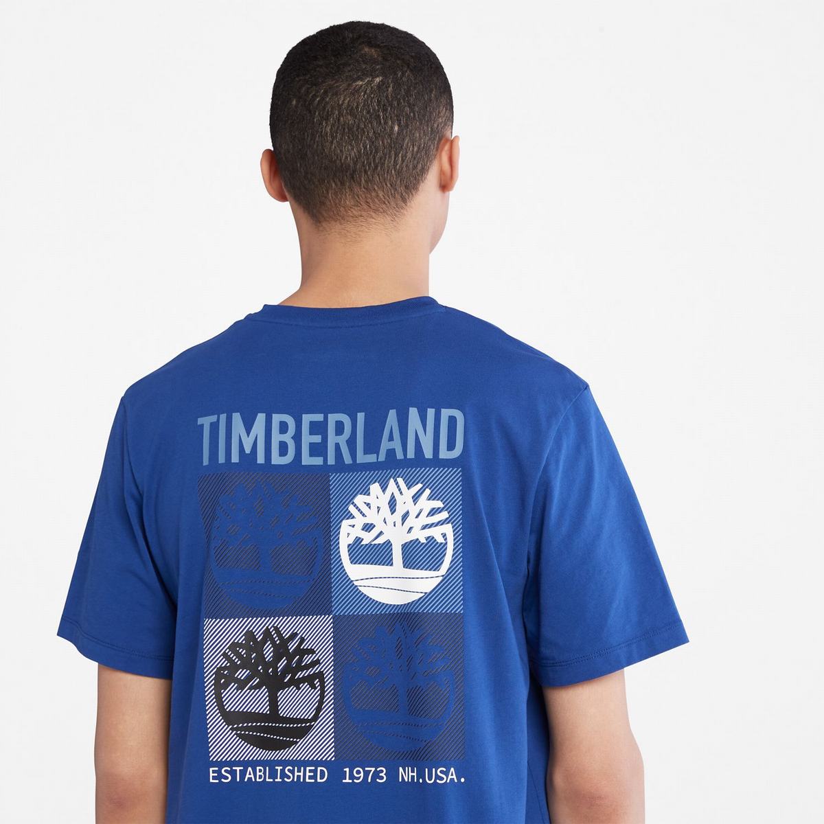 Timberland T Shirts Herre Blå | ODTN90482