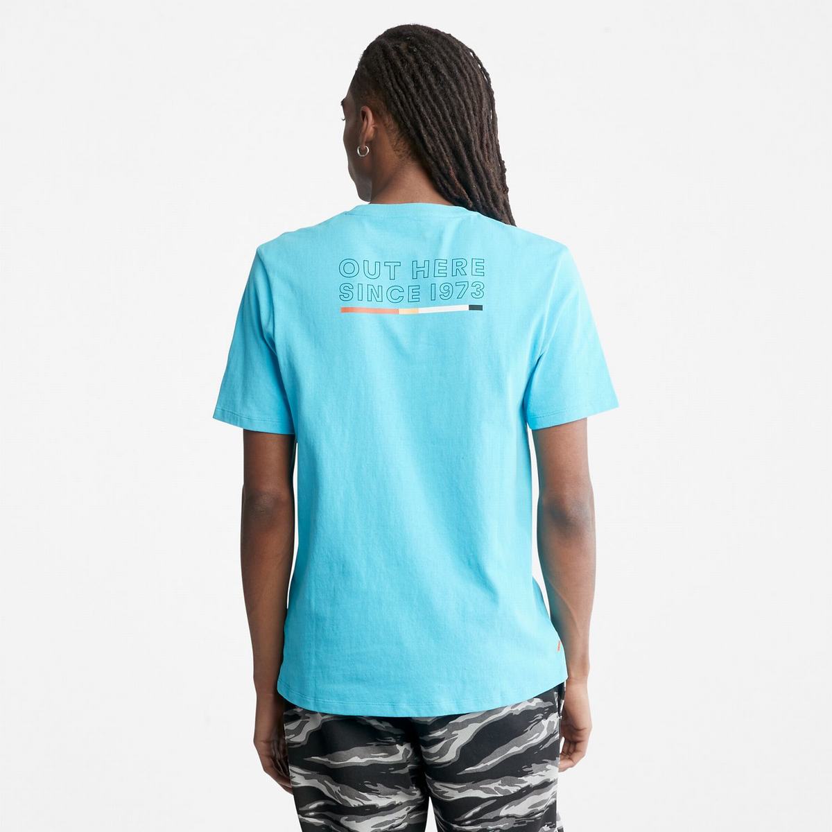 Timberland T Shirts Herre Blå | VTMY36057