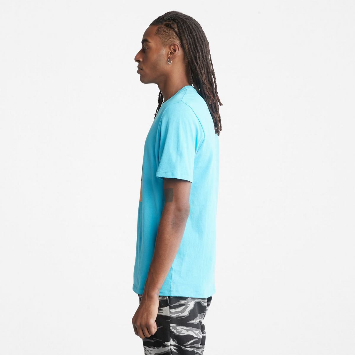 Timberland T Shirts Herre Blå | VTMY36057