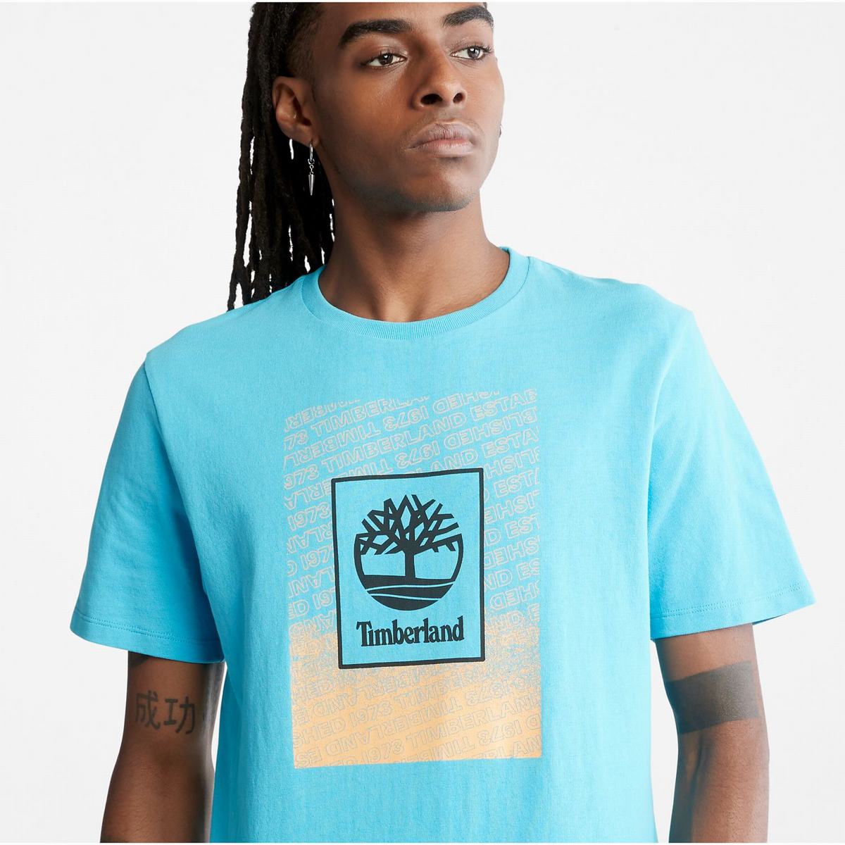 Timberland T Shirts Herre Blå | VTMY36057