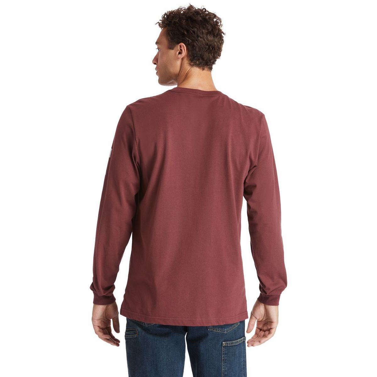 Timberland T Shirts Herre Bordeaux | VESC72401