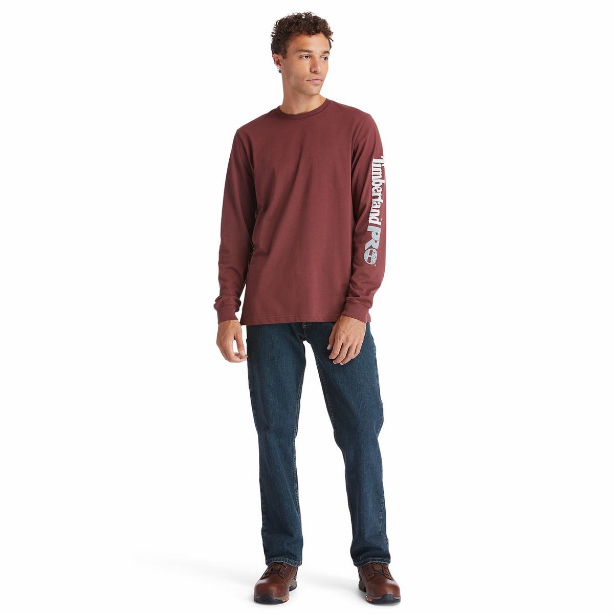 Timberland T Shirts Herre Bordeaux | VESC72401