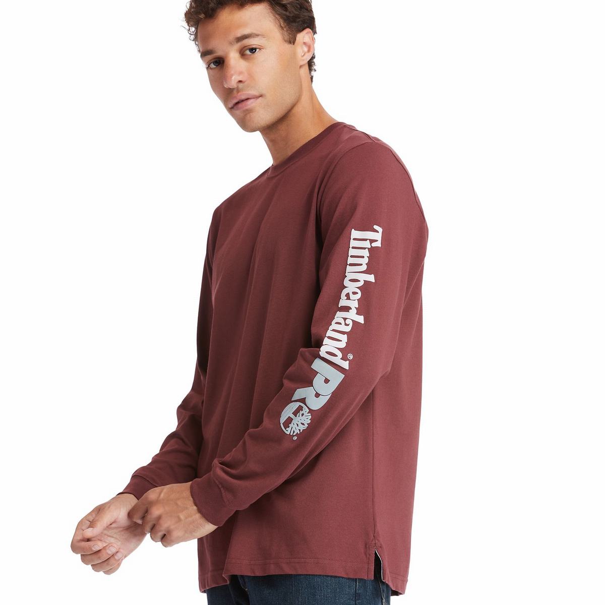 Timberland T Shirts Herre Bordeaux | VESC72401