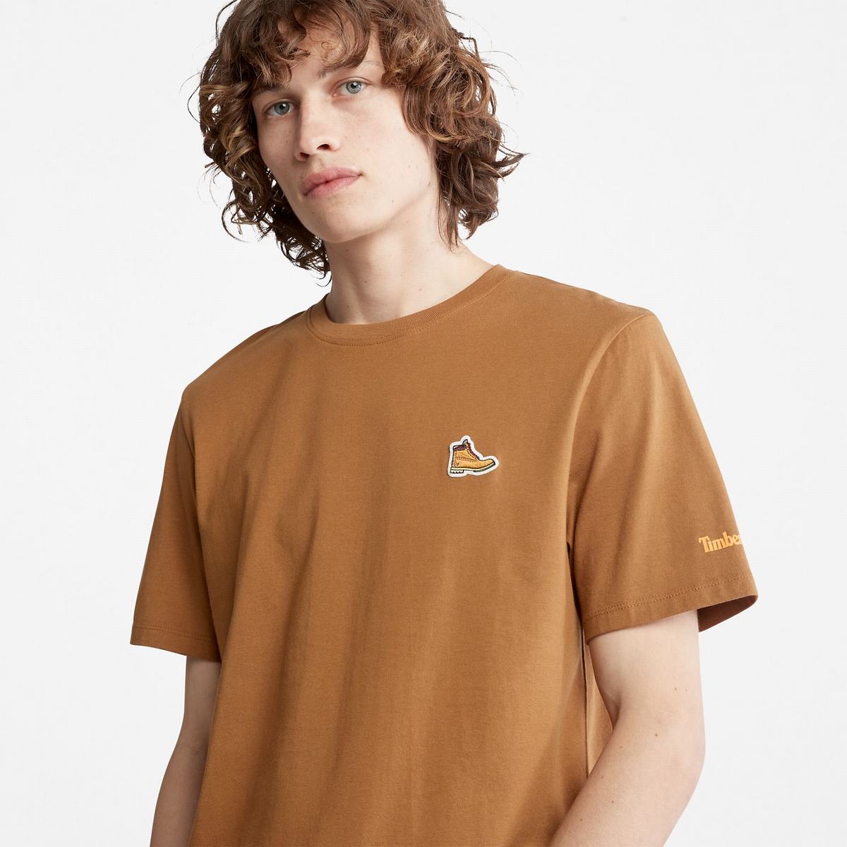 Timberland T Shirts Herre Brune | HBOJ20863