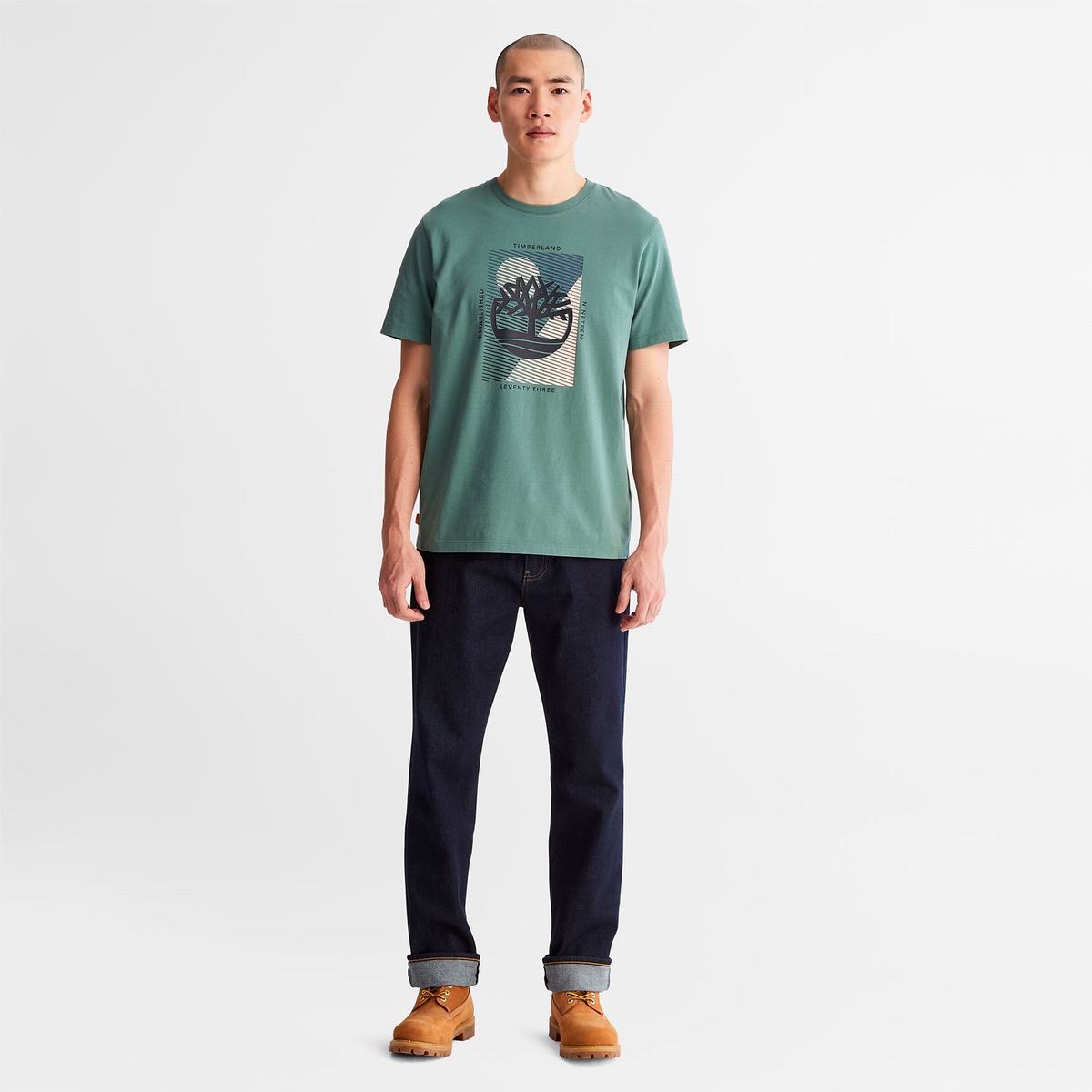 Timberland T Shirts Herre Dyb Grøn | SUMD82105