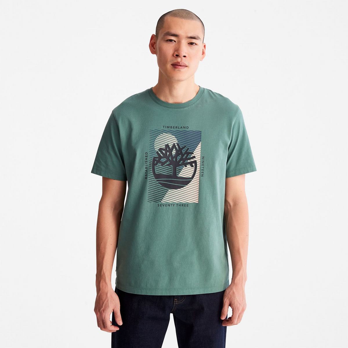 Timberland T Shirts Herre Dyb Grøn | SUMD82105