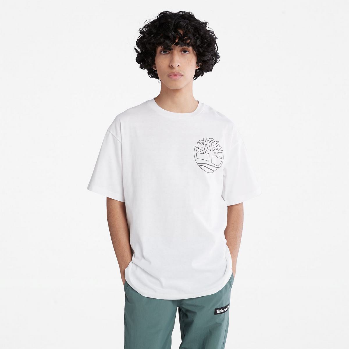 Timberland T Shirts Herre Hvide | CMBU24601