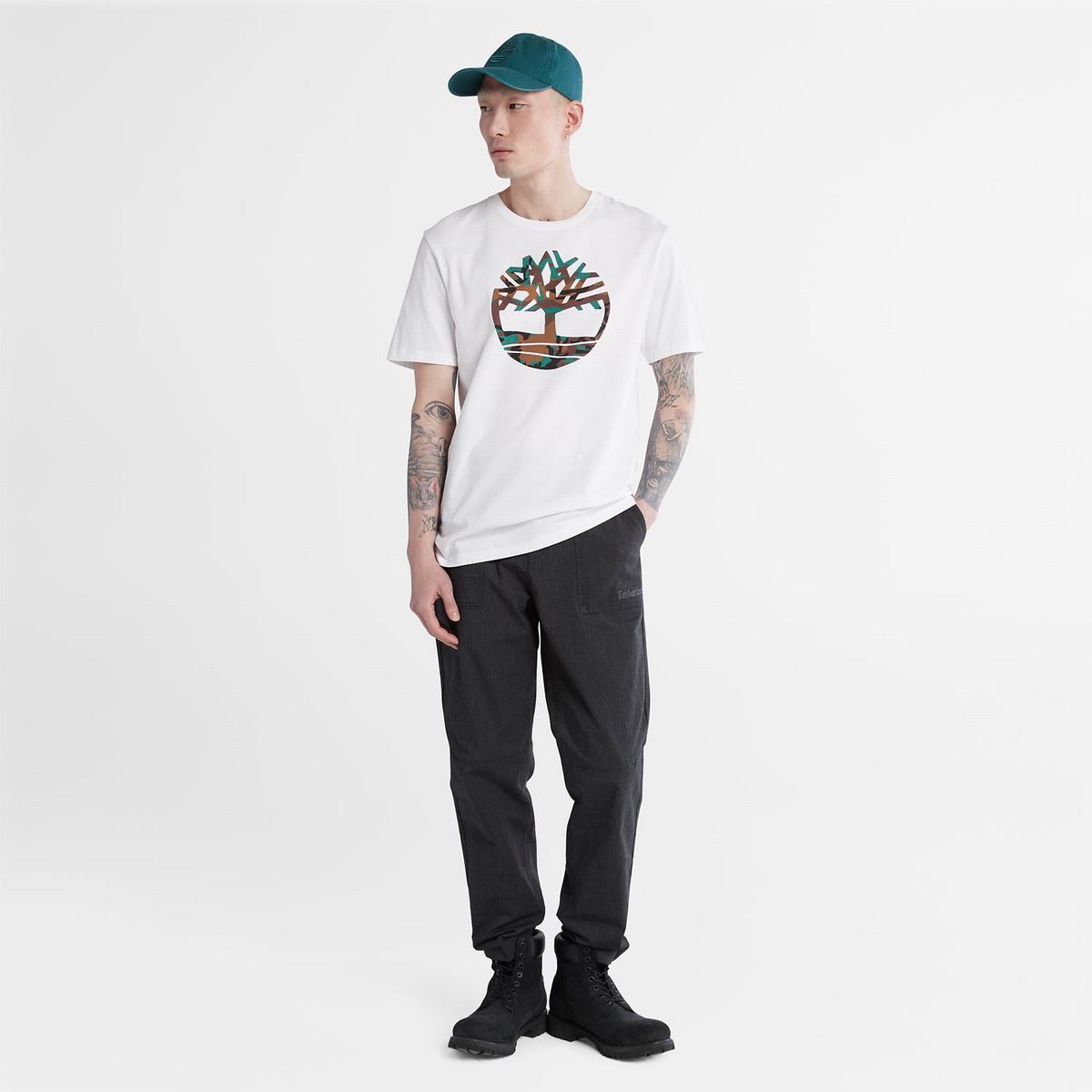 Timberland T Shirts Herre Hvide | GFNO29843