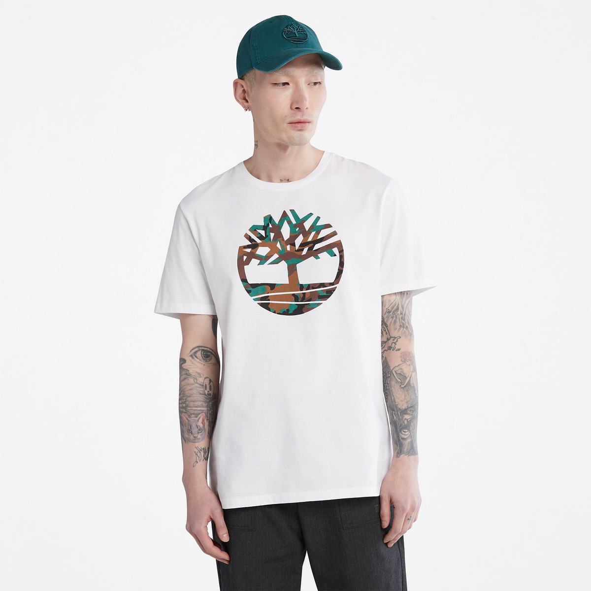 Timberland T Shirts Herre Hvide | GFNO29843