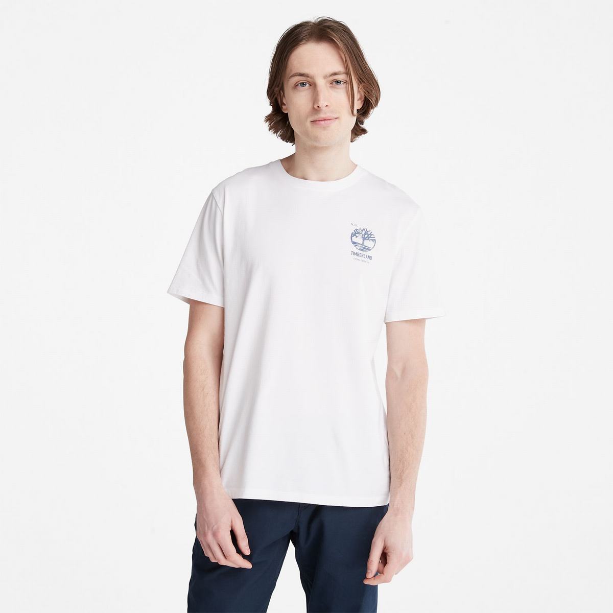 Timberland T Shirts Herre Hvide | KYAH47609