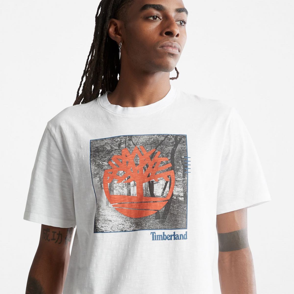 Timberland T Shirts Herre Hvide | NYIG65847