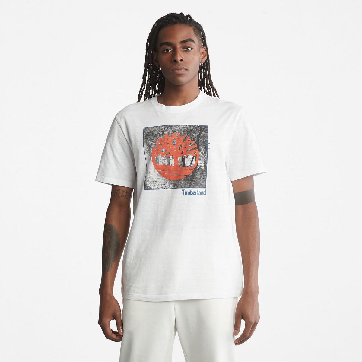 Timberland T Shirts Herre Hvide | NYIG65847