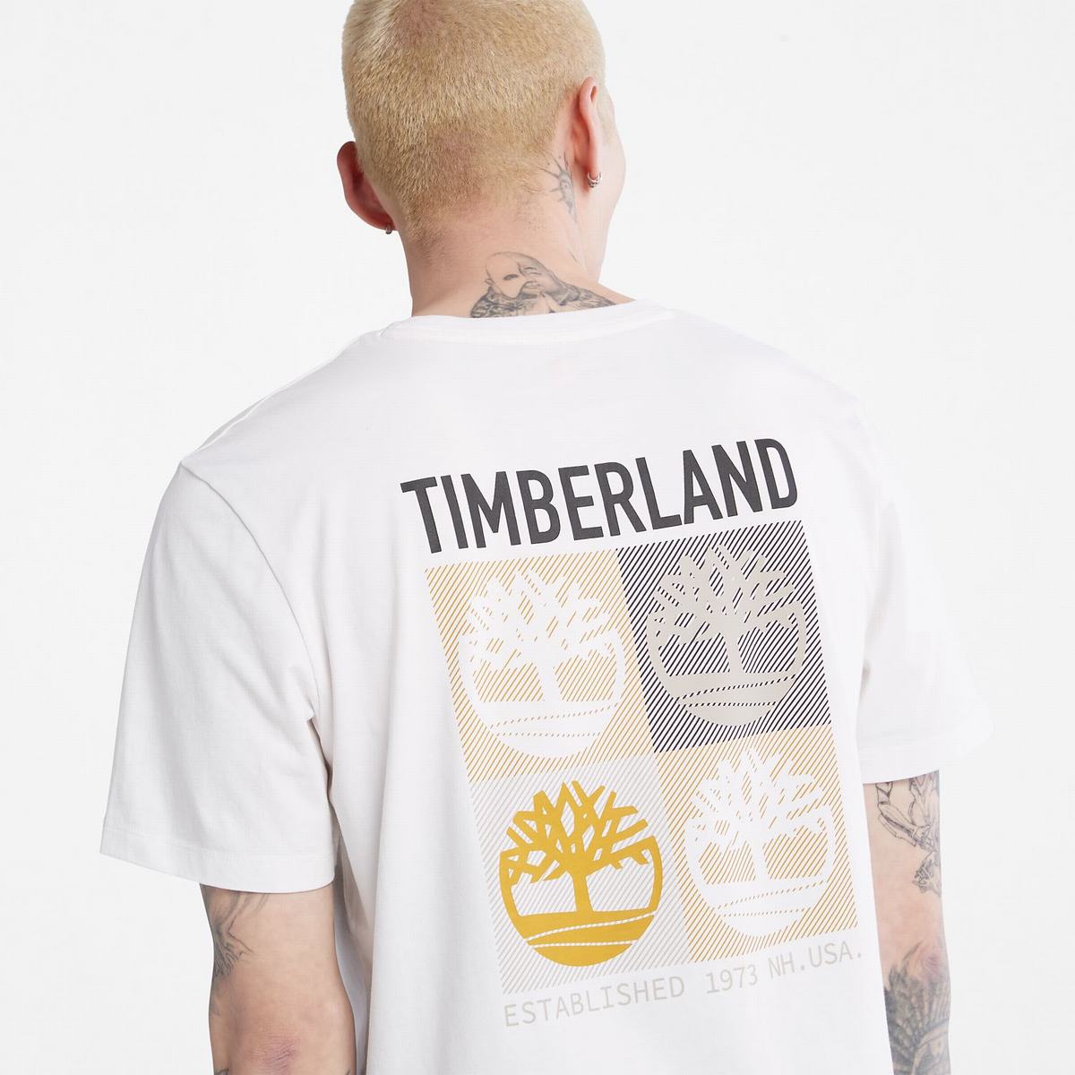 Timberland T Shirts Herre Hvide | UJAS16392