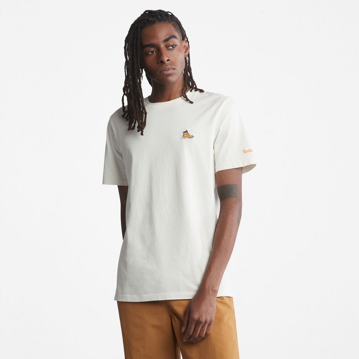 Timberland T Shirts Herre Hvide | VCKN04391